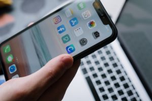 holding a smartphone